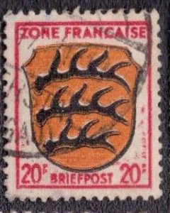 Germany -French Occupation 1945 -  4N8 Used