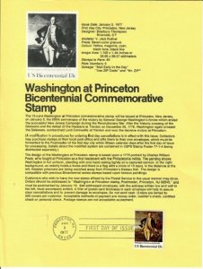 US SP423 Washington at Princeton Souvenir Page #1704