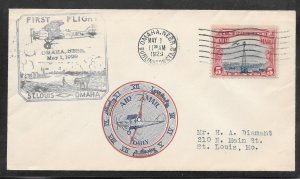 #C11 on First Flight ST, LOUIS - OMAHA MAY/1/1929 Cover (myA823)
