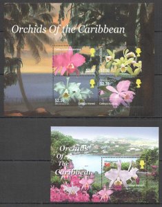 Ft070 2005 Montserrat Orchids Of The Caribbean Flowers Flora #1276-9+Bl105 Mnh
