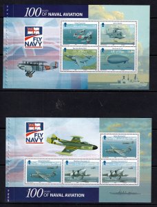 Isle Of Man  2009 -  Naval Aviation - MNH - 2 Panes From Prestige Bklt