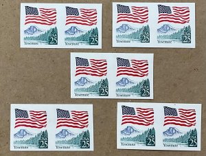2280c Yosemite  5 coil pairs IMPERF ERROR VF  MNH from 1988
