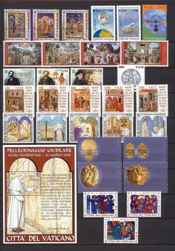 2001 Vatican City - Sc# 1172-1203 - Complete year set - MNH