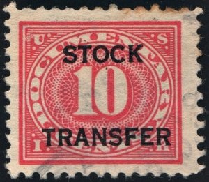 RD5 10¢ Stock Transfer Stamp (1918) Used