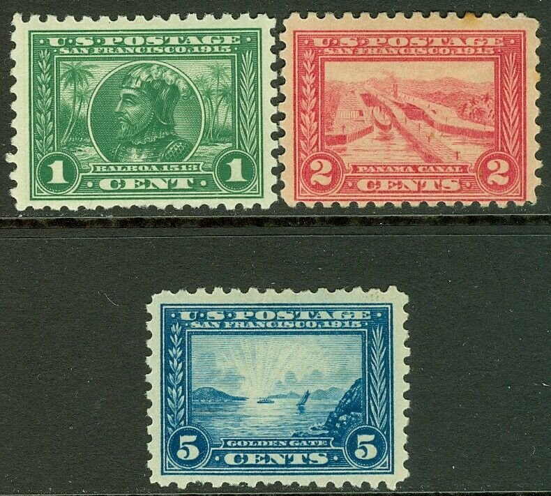 EDW1949SELL : USA 1914-15 Scott #401-3 Mint Original Gum. Small faults. Cat $240