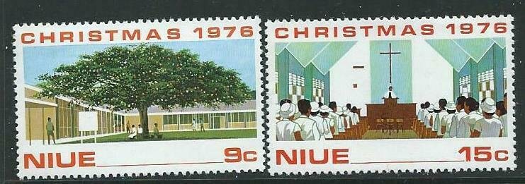 NIUE SG211/2 1976 CHRISTMAS MNH