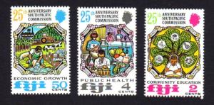 Fiji 1972 Sc#324-326 Set of 3 SOPAC Commission MINT-Hinged. 