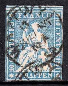 Switzerland - Scott #27 - Used - Some thinning, pencil/rev. - SCV $50