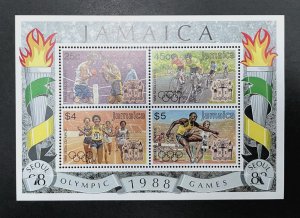 Jamaica: 1988,  Olympic Games, Seoul, S.Korea, Miniature Sheet