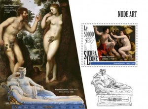 Sierra Leone - 2019 Nude Paintings - Stamp Souvenir Sheet - SRL191210b