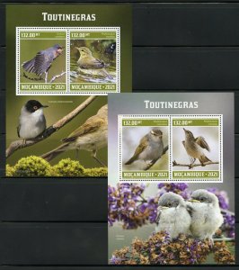 MOZAMBIQUE 2021 WARBLER SET OF TWO SOUVENIR SHEETS  MINT NEVER HINGED