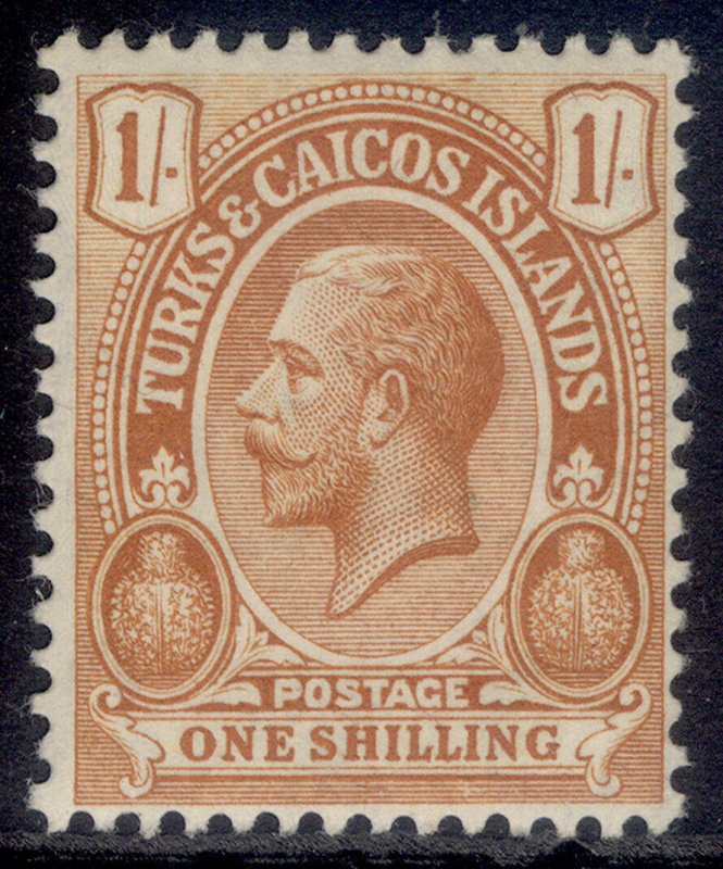 TURKS & CAICOS ISLANDS GV SG137, 1s brown-orange, M MINT.