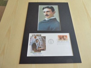 Inventor Nikola Tesla USA FDC Cover and mounted photograph mount size A4