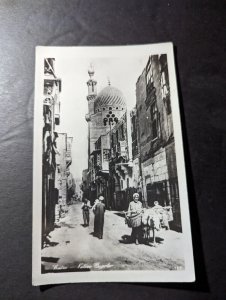 1937 Egypt RPPC Postcard Cover Cairo to Dusseldorf Germany