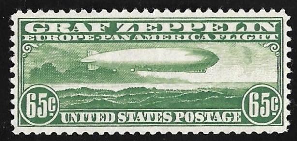 C13 65 cents Zeppelin Stamp mint OG NH EGRADED SUPERB 99 XXF