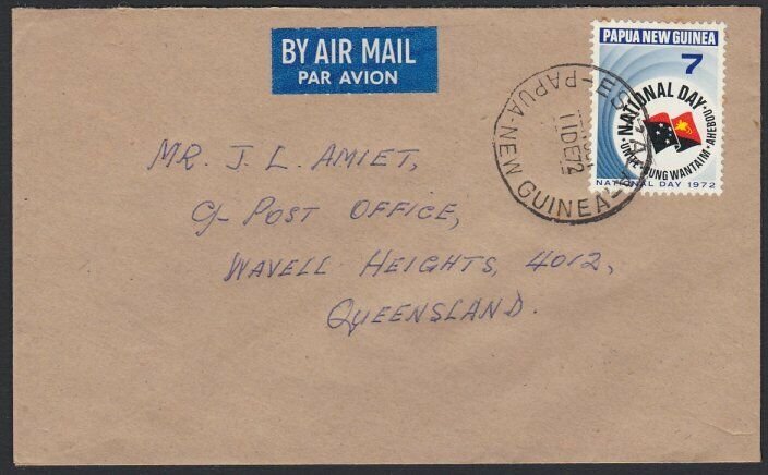 PAPUA NEW GUINEA 1972 cover ex ESA ' ALA....................................H216