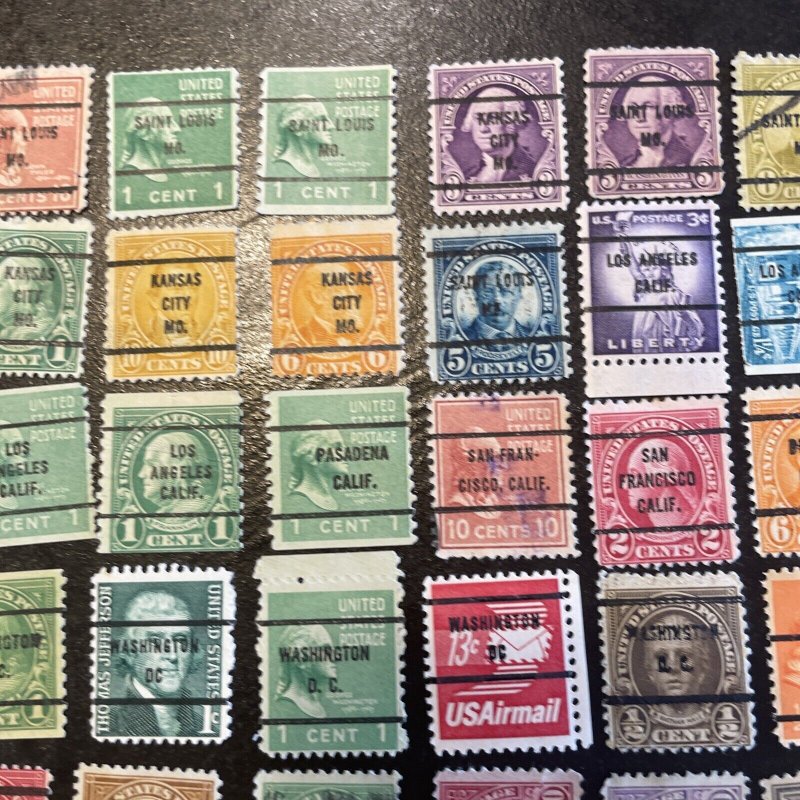 132 All Different Bureau Precancel Stamp Lot Many Different States And Towns 