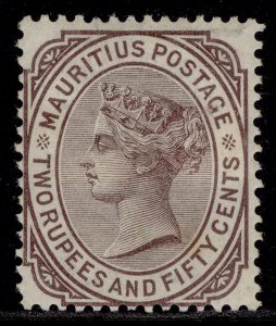 MAURITIUS QV SG100, 2r 50 brown-purple, M MINT. Cat £60.