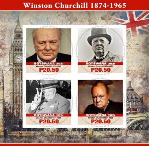 Stamps.Winston Churchill 2021 year 1+1 sheets perforated Botswana