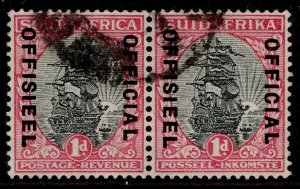 SOUTH AFRICA GV SG O13d, 1d black & carmine, USED.