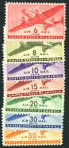 US #C 25 - C31 VF mint never hinged, very well centered set,  Fresh!