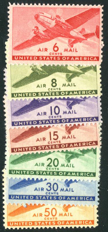 US #C25 - C31 VF mint never hinged, very well centered set,  Fresh!