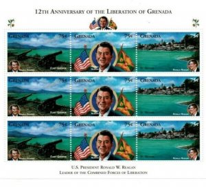 Grenada - 1995 - Liberation Of Grenada - Ronald Reagan - Sheet Of 9 - MNH