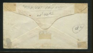 1860's Confederate States Stampless Paid 5 Cts Postal Cancel Cover