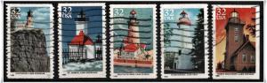 SC#2969-73 32¢ Great Lakes Lighthouses Set of Five (Used)