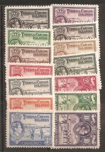 Turks and Caicos Islands SC  78-89 Mint, Lightly Hinged