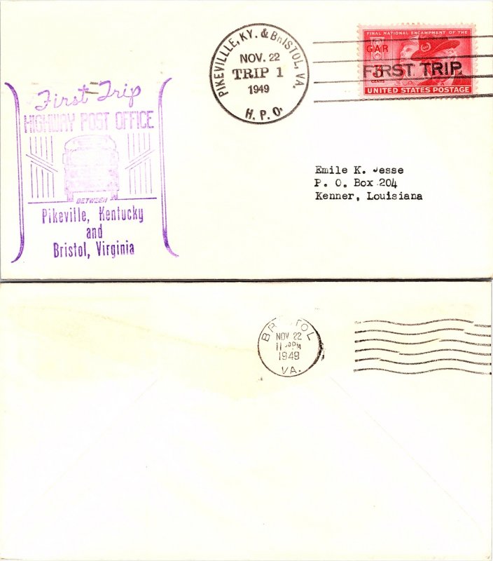 United States, Highway Post Offices, Kentucky, Virginia