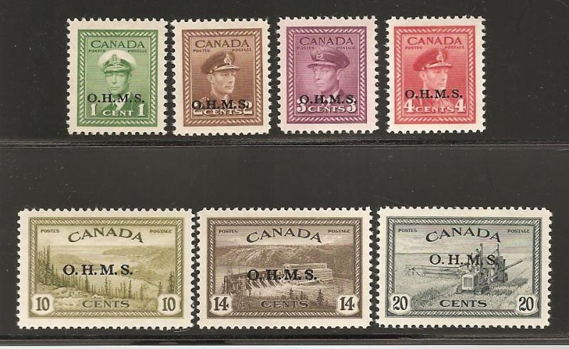 Canada  Scott #O1-O8  Mint NH    Scott CV $40.50