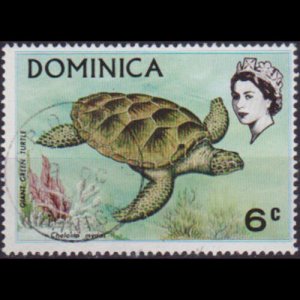 DOMINICA 1970 - Scott# 297 Green Turtle 6c Used