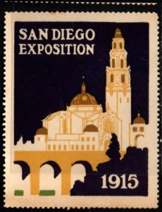 1915 US Poster Stamp Panama–California Exposition San Diego