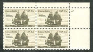 2040 German Immigration MNH plate block UR