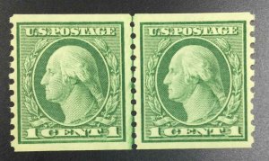 MOMEN: US STAMPS #452 LINE PAIR MINT OG NH XF $275 LOT #74917*