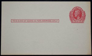 1911 US Sc. #UX23 postal card, mint, not preprinted, good shape