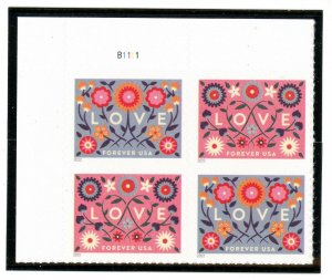 US  5660-61   LOVE  - UL Forever Plate Block of 4 - MNH - 2022 - B1111