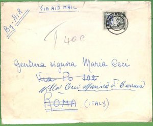 ZA1509 -  ZANZIBAR - POSTAL HISTORY - OVERSIZED COVER to Italy 1958 - TAXED!!