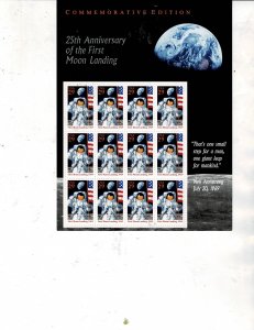 25th Anniversary Moon Landing 29c US Postage Sheet #2841 VF MNH