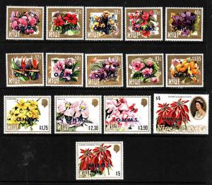 Niue-Sc#O1-O15-unused NH short Official set to the $5-Flowers-1985-7-