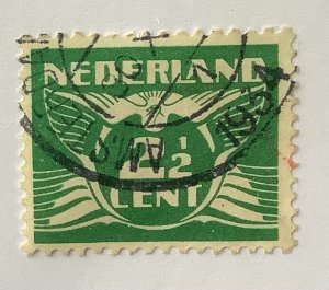 Netherlands 1926-28 Scott 243A used - 2.½c, Flying Dove, Numeral