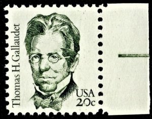 US 1861 MNH VF 20 Cent Thomas H. Gallauder Educator
