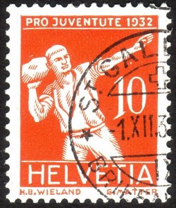 1932, Switzerland 10c, Used, Sc B62
