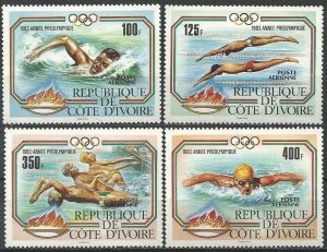 1983 Ivory Coast Cote d'Ivoire 787-790 1984 Olympic Games in Los Angeles