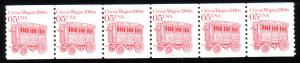 US#2452I 5c -Circus Wagon - Pl#2 strip of 5 MNH CV $3.00