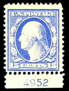 U.S. #340 MINT PL# OG NH gum skip line