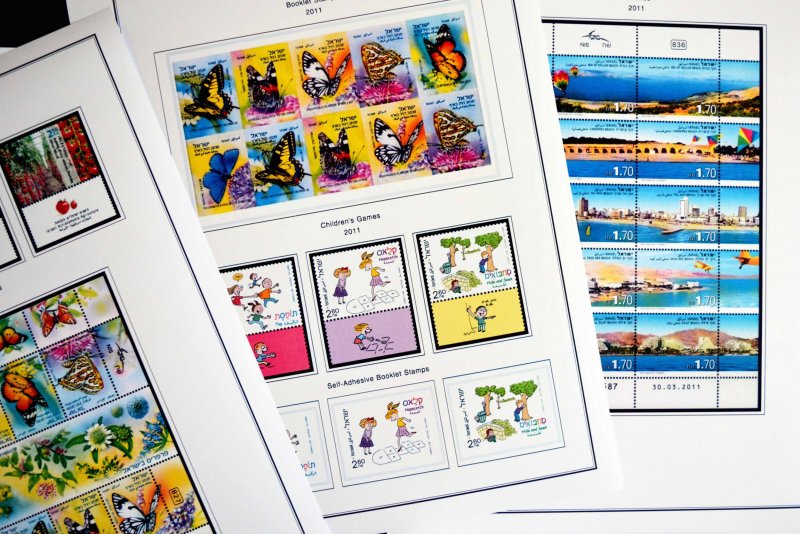 COLOR PRINTED ISRAEL [+TABS] 2011-2020 STAMP ALBUM PAGES (81 illustrated pages)