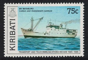 Kiribati Mataburo Inter-island freighter 75c Ship 1989 MNH SG#315