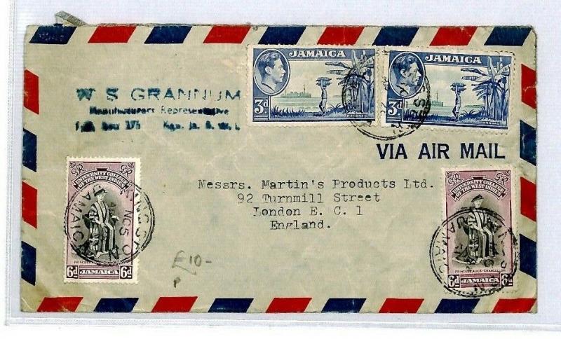 Jamaica Commercial Air Mail Cover {samwells-covers} 1951 CS135